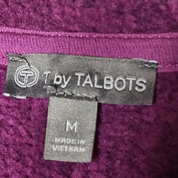T by Talbots Womens Purple Fleece Full Zip Jacket Size Medium Activewear Outdoor - Picture 4 of 10